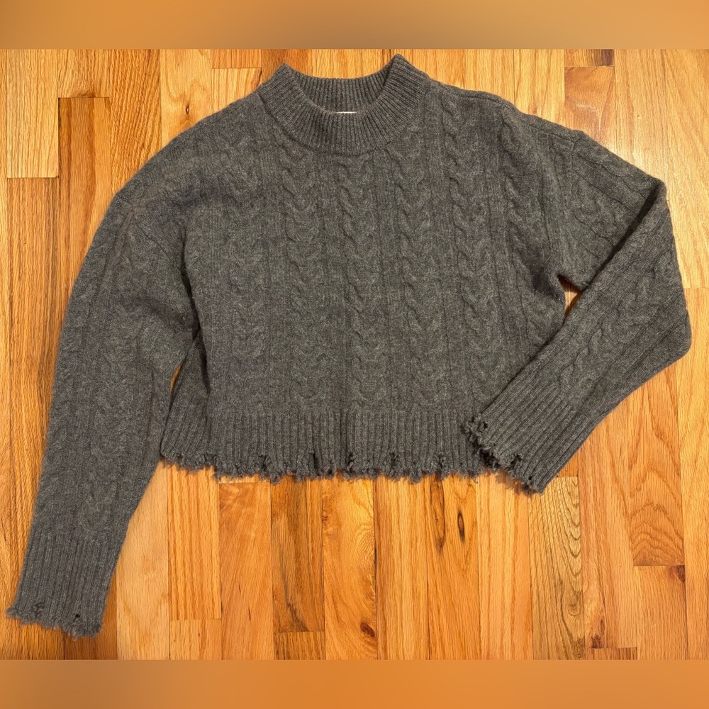 Design History Charcoal Cable Knit Cashmere Sweater